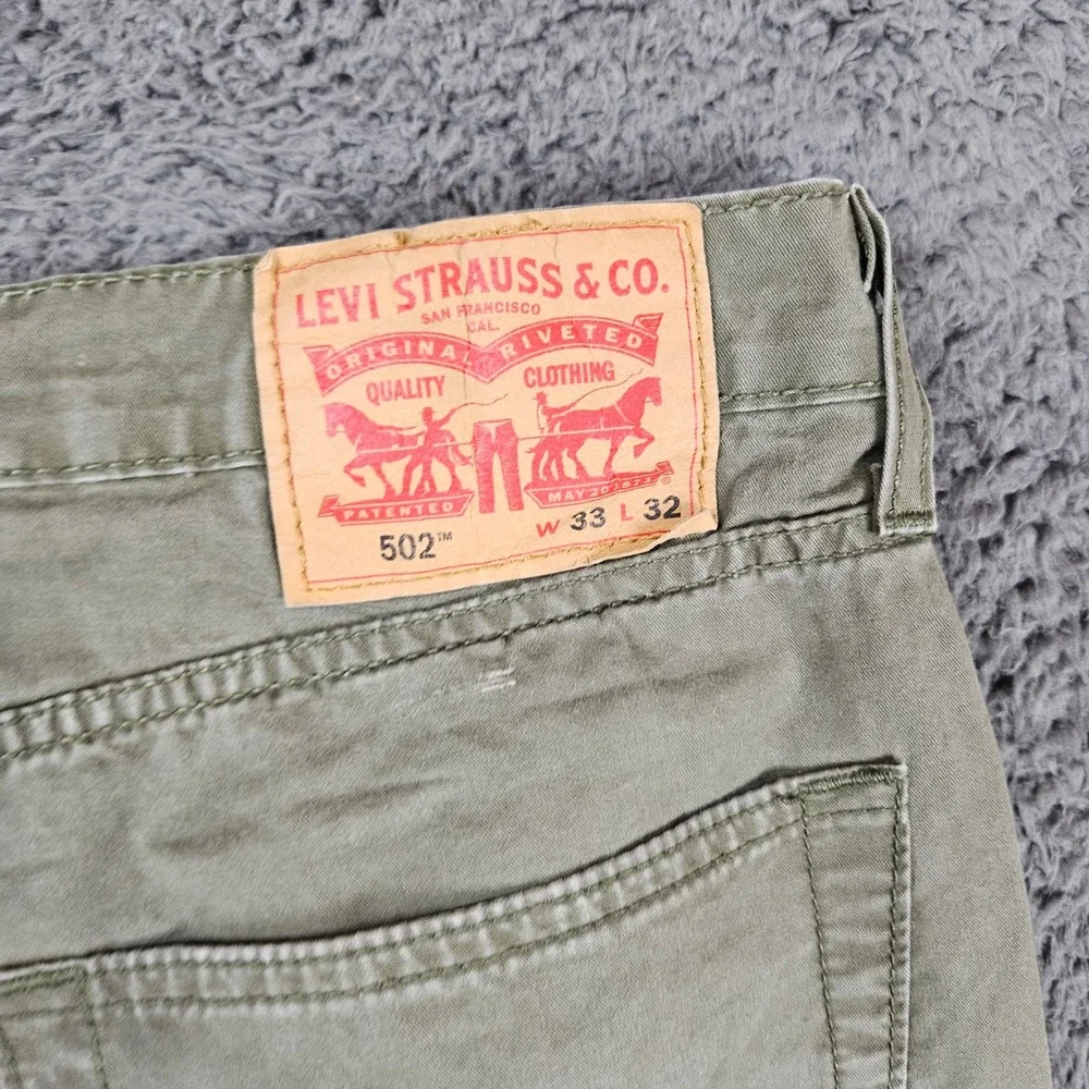 Levi's Mens 33x32 511 Slim Fit Olive Green Cotton‎ Blend Jeans